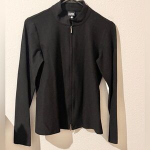 Eileen Fisher Black Full-Zip Lightweight Jacket
